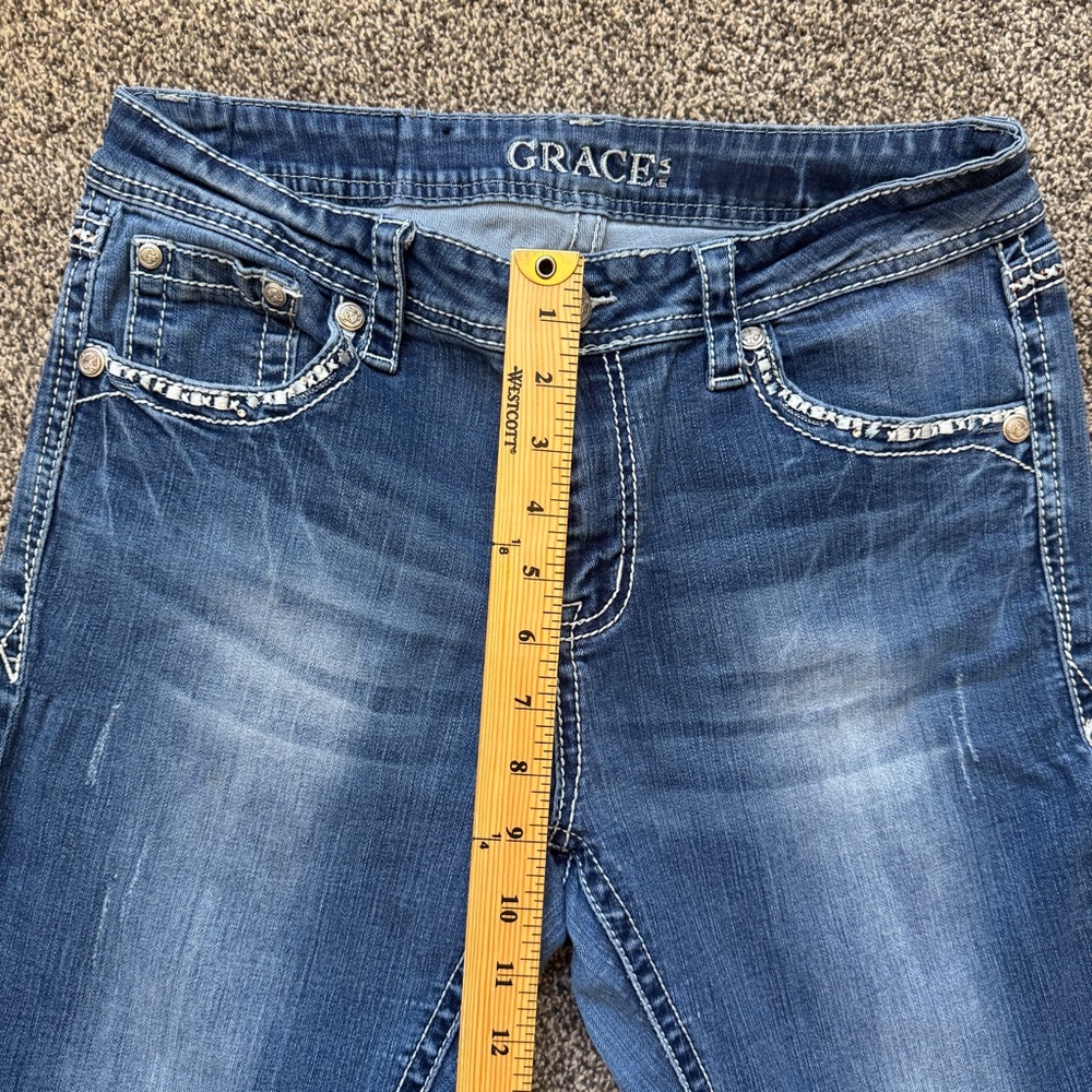 Grace in LA Women’s Jeans Size 30 Bootcut Embroidered Pocket Blue Denim - Picture 8 of 10